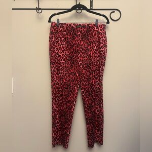 LAFAYETTE 148 pink and black leopard velvet pants
